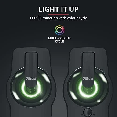 Kompiuterio kolonėlės Kolonėlės kompiuteriui Trust Gemi RGB 2.0, juodos