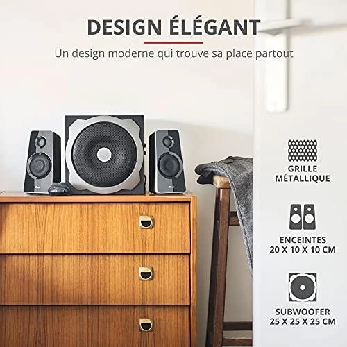 Kompiuterio kolonėlės Kolonėlės Trust Tytan 2.1 Subwoofer Juod