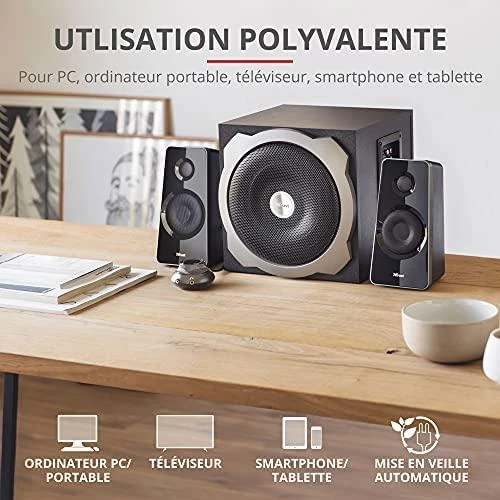 Kompiuterio kolonėlės Kolonėlės Trust Tytan 2.1 Subwoofer Juod