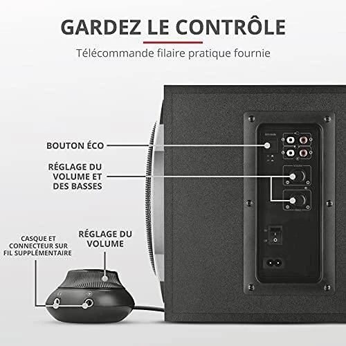 Kompiuterio kolonėlės Kolonėlės Trust Tytan 2.1 Subwoofer Juod