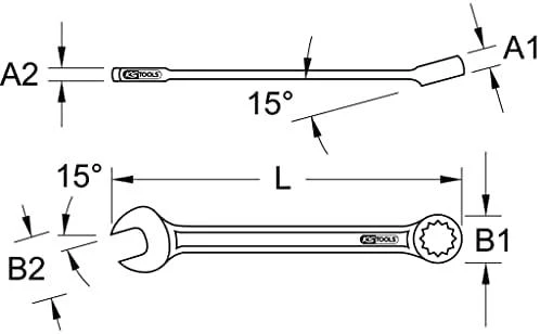 KS Tools Kombinuotasis veržliaraktis 46 mm CLASSIC 517.0646-E Kstools