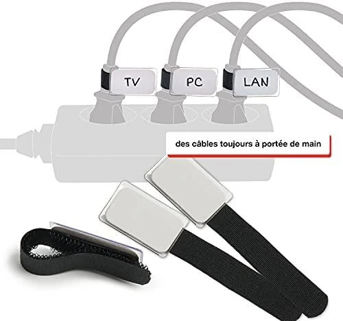 LABEL THE CABLE Mini Velcro Ties 10-piece Set - juodos spalvos