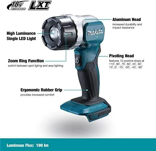 Makita prožektorius DML808 18V be akumuliatoriaus ir kroviklio