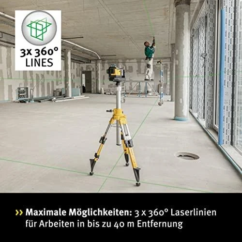 Lazerinis nivelyras LAX 600 G, 3x360° žalias, korpusas CAS, Stabila