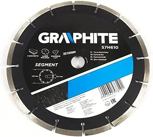 Graphite Grafito segmentuotas deimantinis peilis 230x22,2mm