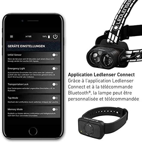 LED Lenser Galvos Žibintas - Ledlenser H19R Juodas