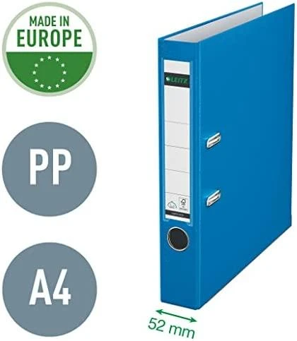 Segregator Leitz 180° dźwigniowy A4 50mm Šviesiai mėlynas (10155030/10151230)
