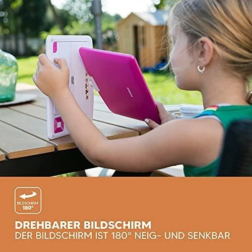 Vaizdo grotuvas LENCO DVP-910 9 DVD-Player + USB &amp; KfZ-Halterung. pink/wei