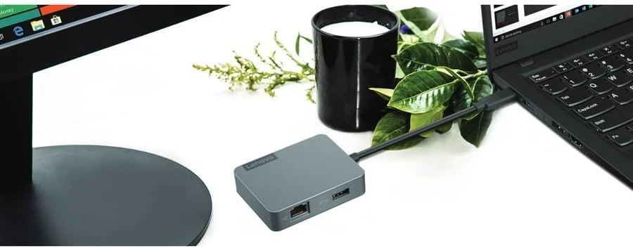 Lenovo USB-C Travel Hub prijungtas prie kompiuterio