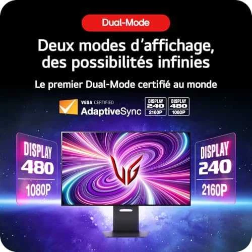 Žaidimų monitorius LG UltraGear 32" Dual-Mode OLED 4K, su garsiakalbiais