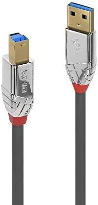 USB Kabelis - LINDY Cromo Line USB 3.0 Type A į B Laidas, M/M, 5Gbps, 5 m, Pilkas