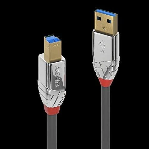 USB Kabelis - LINDY Cromo Line USB 3.0 Type A į B Laidas, M/M, 5Gbps, 5 m, Pilkas