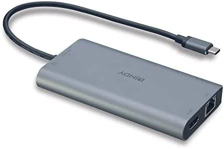 Nešiojamojo Kompiuterio Mini Dokavimo Stotis - LINDY DST-Mini XT USB-C Dokas, 4K HDMI, Dvigubas Ekranas, 100W PD, Gigabit Ethernet