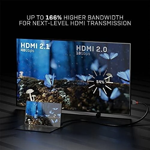 HDMI Laidas - LINDY Anthra Line HDMI Laidas, Ultra Spartus Greitis, 48Gbps, 10240x4320@120Hz, 1 m, Juodas