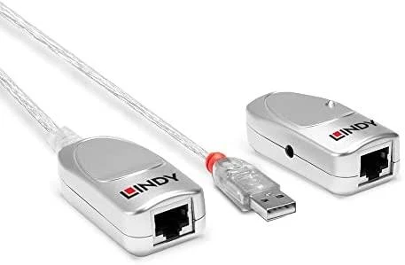 USB Prailginimo Laidas - LINDY USB 1.1 Cat.6 Prailginimo Laidas, 50 m, Skaidrus