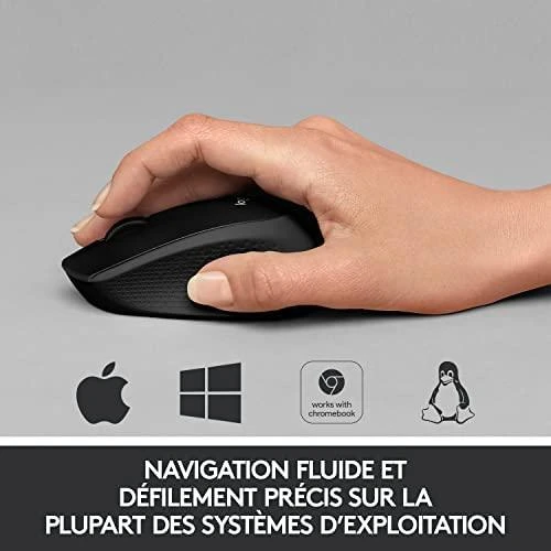 Tyli belaidė optinė pelė Logitech B330, Juoda