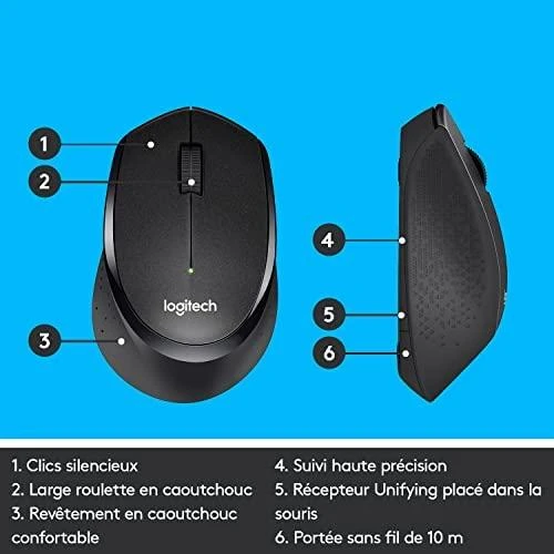 Tyli belaidė optinė pelė Logitech B330, Juoda