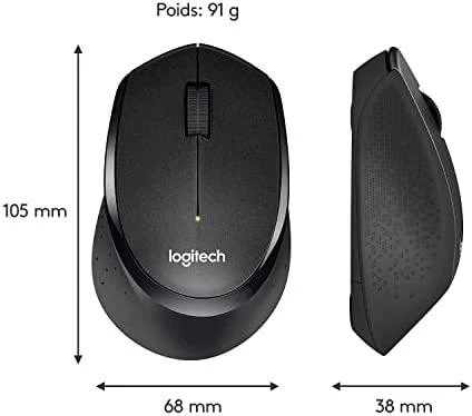Tyli belaidė optinė pelė Logitech B330, Juoda