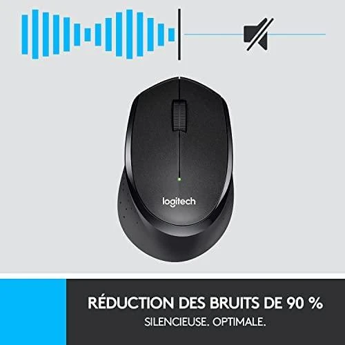 Tyli belaidė optinė pelė Logitech B330, Juoda