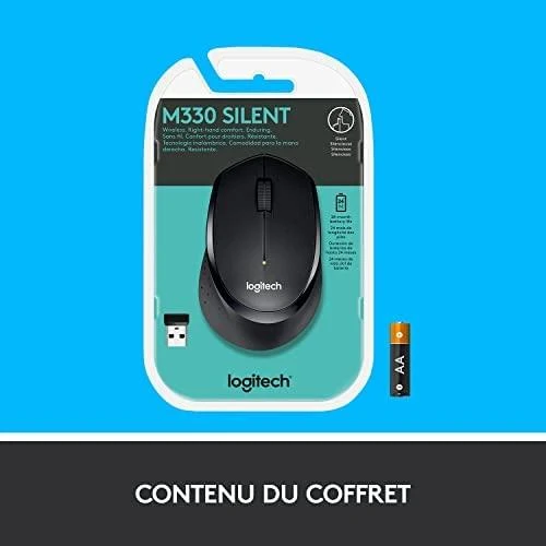 Tyli belaidė optinė pelė Logitech B330, Juoda