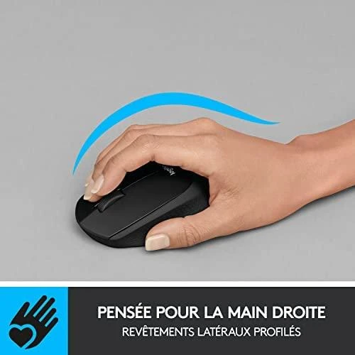 Tyli belaidė optinė pelė Logitech B330, Juoda