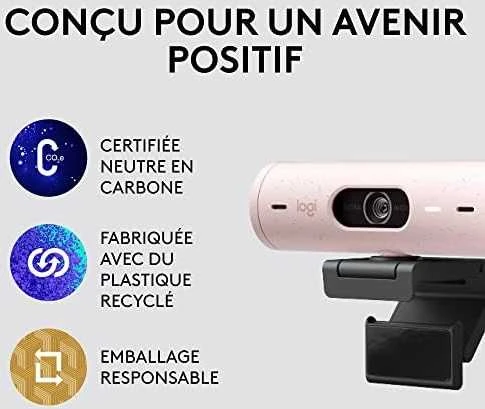 Internetinė kamera Logitech BRIO 500, Rožinės spalvos