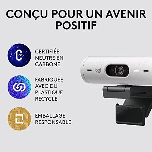 Internetinė kamera Logitech BRIO 500, Baltos spalvos