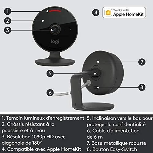 Logitech Circle View IP apsaugos kamera Vidaus ir lauko Šovinys Stalas / siena 1920 x 1080 pikseliai