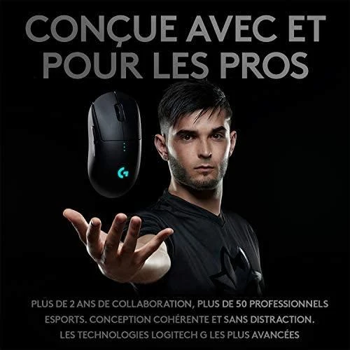 Logitech G PRO Belaidė žaidimų pelė, RF belaidė, 25600 DPI, Juoda