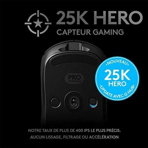 Logitech G PRO Belaidė žaidimų pelė, RF belaidė, 25600 DPI, Juoda