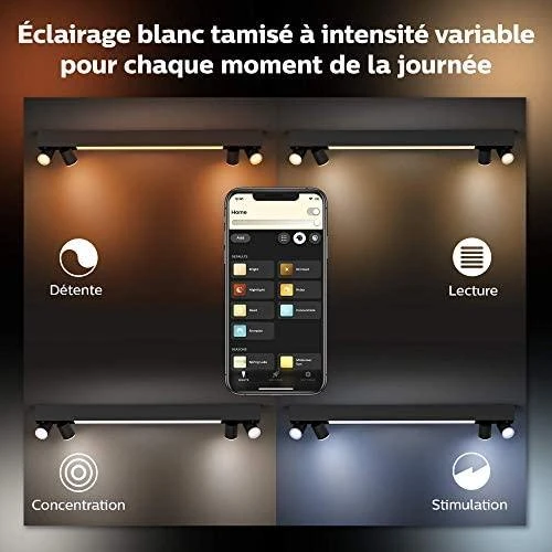 Lubinis šviestuvas Philips Hue Centris 4 taškų juoda specialios formos BT lubinė lempa