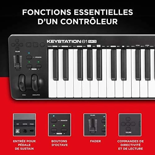 M-AUDIO Keystation 61 MK3 MIDI klaviatūra, modelis - KEYSTATION