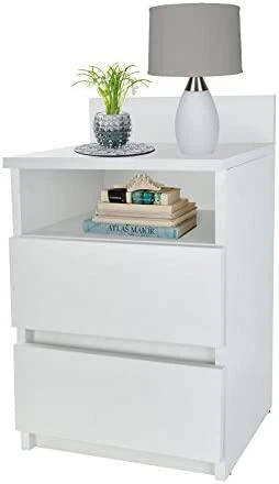 Top E Shop Naktinis Staliukas - Topeshop M1 Biemat 2 Stalčių, Balta