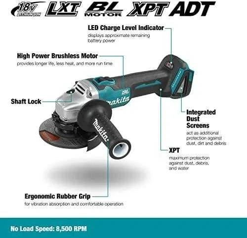 Makita Akumuliatorinis kampinis šlifuoklis DGA506Z 18V, 125mm (Be akum. ir kroviklio)