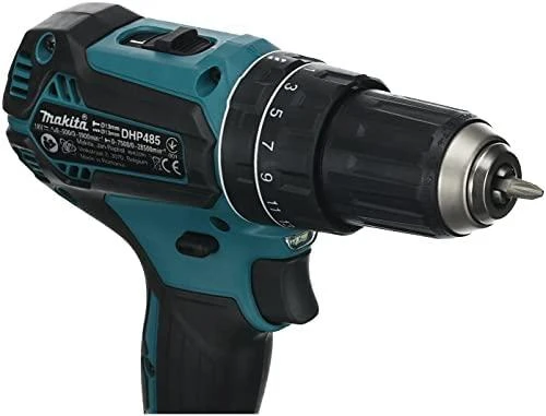 Makita DHP485RFJ Akumuliatorinis smūginis gręžtuvas, 18 V, 2x 3,0 Ah Li-ion, 50/25 Nm, 1,7kg, LED, BL-motor, MAKPACK