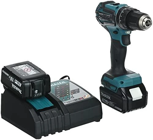 Makita DHP485RFJ Akumuliatorinis smūginis gręžtuvas, 18 V, 2x 3,0 Ah Li-ion, 50/25 Nm, 1,7kg, LED, BL-motor, MAKPACK