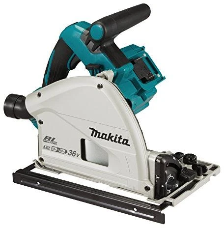 Makita DSP601ZJU Akumuliatorinis diskinis pjūklas, 56 mm, 165x20 mm, 2X18V, pjovimas kampu nuo -1° iki +48°, Bluetooth!!! lagaminas