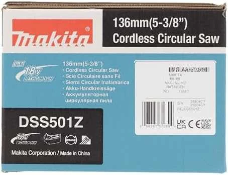 Makita DSS501Z Akumuliatorinis diskinis pjūklas 18 V, 51 mm, ø136x20, Be akumuliatorių ir kroviklio!