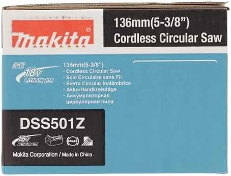 Makita DSS501Z Akumuliatorinis diskinis pjūklas 18 V, 51 mm, ø136x20, Be akumuliatorių ir kroviklio!