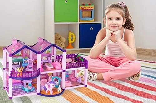 Malplay Lėlių namelis su baldais ir poniais