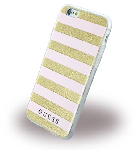 Guess iPhone 6 / 6S GUHCP6STGPI rožinis kietas dėklas Ethnic Chic Stripes 3D