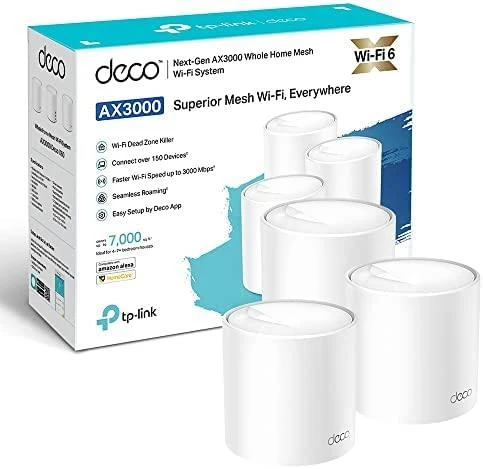 Maršrutizatorius TP-LINK AX3000 viso namo tinklelio „Wi-Fi“ sistema su „Wi-Fi 6“ 2402 Mbps esant 5 GHz dažniui + 574 Mbps esant 2,4 GHz dažniui