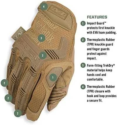 Mechanix Wear Pirštinės Mechanix M-Pact® Coyote S dydis. Velcro, TrekDry®, dirbtinė oda, delno, krumplių, Armortex®, pirštų apsauga, D30® apsauga nuo vibracijos