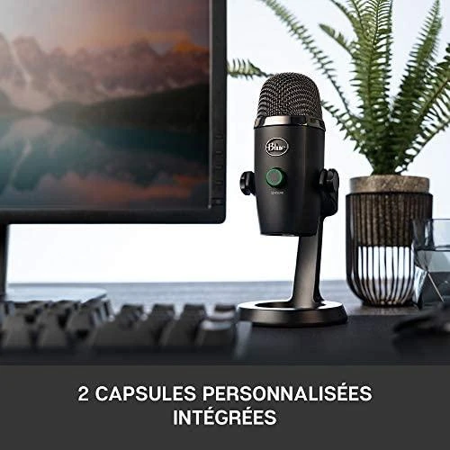Blue Logitech G Mėlyna Yeti Nano (juodas) kondensatorinis mikrofonas