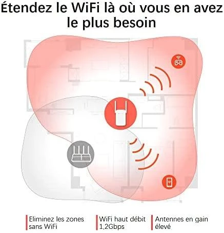 TP-Link Mercusys | AC1200 Wi-Fi diapazono plėstuvas | ME30 | 802.11ac | 2GHz/5GHz | 867+300 Mbit/s | 10/100 Mbit/s | Ethernet LAN (RJ-45) jungtys 1 | MU-MiMO Nr. | nėra PoE | Antenos tipas 2x išorinė