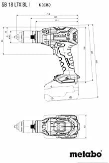 METABO smūginis suktuvas gręžtuvas SB 18 LTX BL I 130 / 65Nm 2x5,2Ah