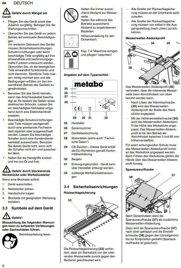 Staklės reismusinės obliavimo HC 260 C/2,80 DNB 400/3/50, Metabo