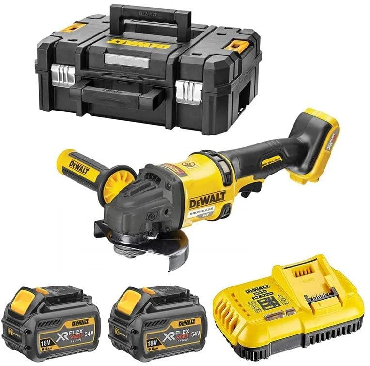 Kampinis šlifuoklis DeWalt DCG418T2-QW; 54 V; 2x6,0 Ah akum.