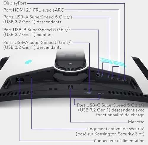 Dell | Išlenktas žaidimų monitorius | AW3225QF | 31,6 colio | OLED | 4K UHD | 16:9 | 240 Hz | 0,03 ms | 3840 x 2160 pikselių | 1000 cd/m² | Maitinimo jungtis, apsaugos užrakto lizdas, valdymo svirtis, USB-A, USB-B, USB-C, HDMI, „DispalyPort“ | HDMI prievadų kiekis: 2 | Balta / juoda | Garantija 36 mėn.