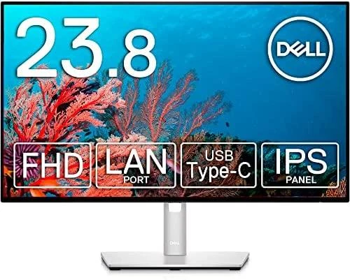 Monitorius Dell LCD U2422HE 23.8 ", IPS, FHD, 1920 x 1080, 16:9, 5 ms, 250 cd/m², Sidabrinis, HDMI jungtys